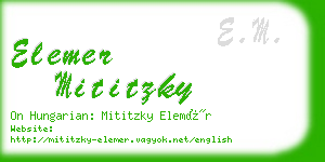 elemer mititzky business card